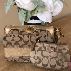 Coach wristlet and zipper pouch